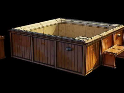 Jacuzzi Exterior Low-poly 3D model