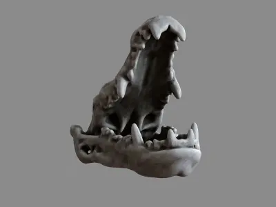 Crocodile Skull Decoration 3D model