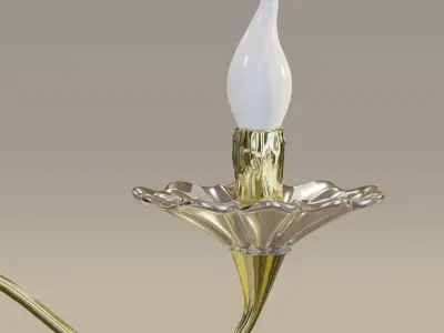 Floral Tulip Chandelier 3D model