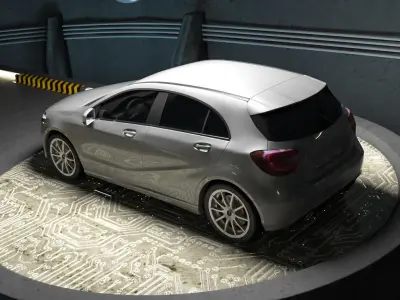 Mercedes A class w176 and garage 3D model