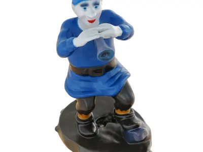 Gnome Figurine Playing The Pipe 3D model