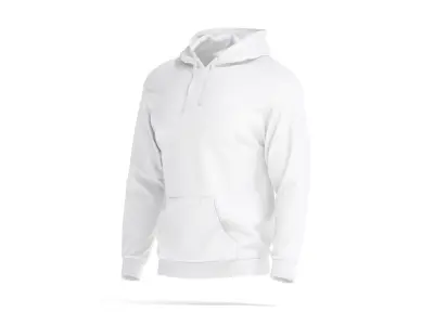White Hoodie - sports sweatshirt with hood  3D model