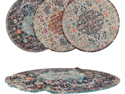 Round Rug Set 137 3D model