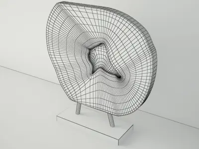 Wooden Decoration on Stand 3D model