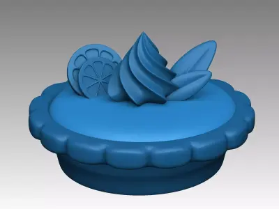 30mm Lemon Pie Decoration and Keychain Ready to Print 3D print model