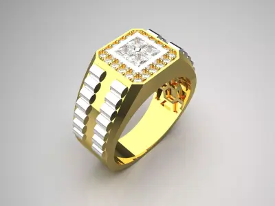Luxury man Rolex design diamond ring model ror0024 3D print model