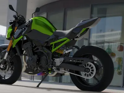 Kawasaki Z900 Low-poly 3D model