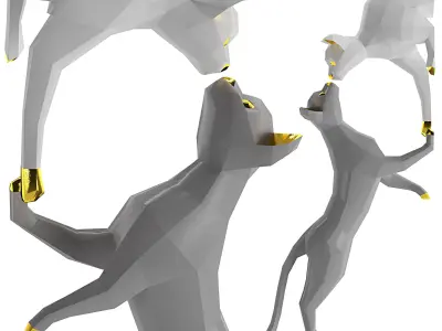 OXYGAMI Low poly cats sculpture 3D model
