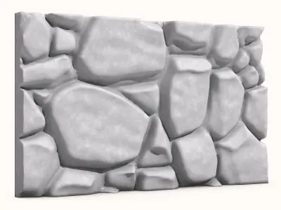 Primitive Rock Retaining Wall 3D model
