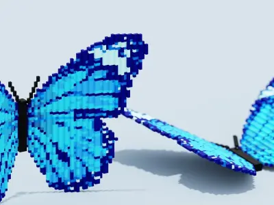 Blue Butterfly Low-poly 3D model