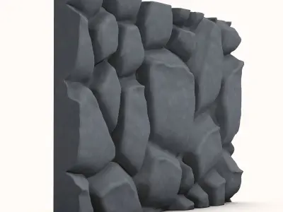Layered Limestone Barrier Detailed Mesh 3D model