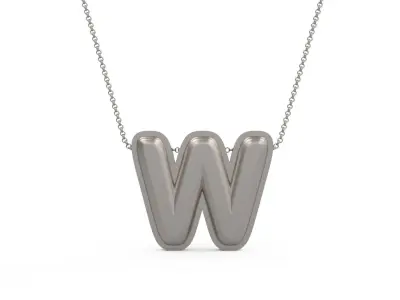 Model 1206 W Initial Letters Charm Balloon 20mm 3D print model