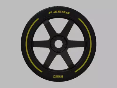 Miniature Enkei T6S Rim and Tire - 3D Print - No Textures 3D print model