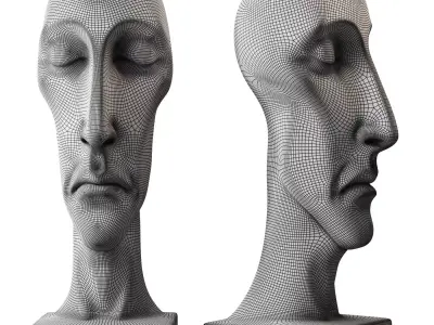 Decorative sculpture v1 - Head sculpture 3D model