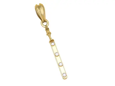 Elegant Linear Gem Bar Pendant  3D Printable  Model 3D print model