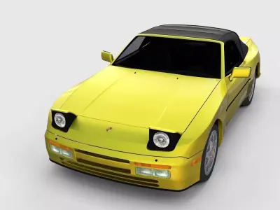 Porsche 944 Cabriolet with Interior rev 3D model