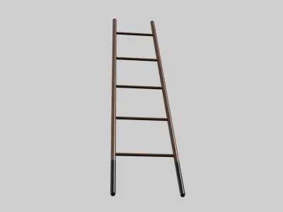 Mycroft Ladder Hanger -wood black painted Low-poly 3D model