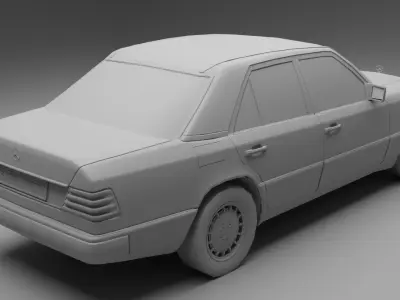 Mercedes benz w124  Low-poly 3D model