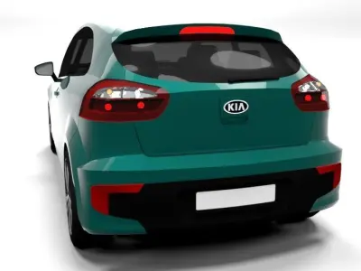 KIA RIO 3DOOR 2012 LOWPOLY  Low-poly 3D model