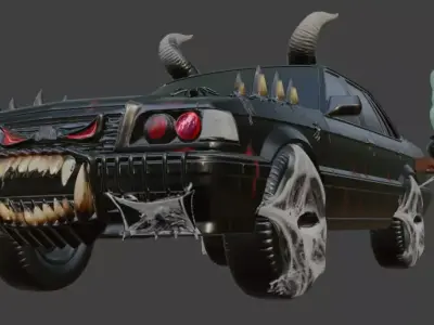 Demonic Halloween Car 3D print model