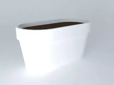 Oval pot with  rim Free 3D model