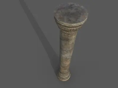Marble column Low-poly 3D model