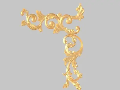 pattern wood machine cnc carving Classic  of luxurious gold  3D model
