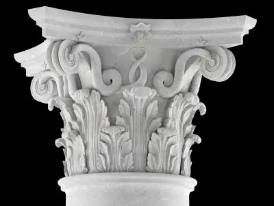 Corinthian column 1 Low-poly 3D model