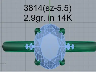 Oval Diamond Ring 3814 3D print model