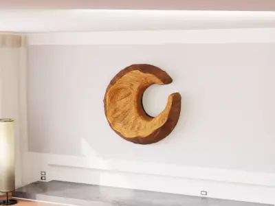 Crescent Moon Wall Mural Low-poly 3D model