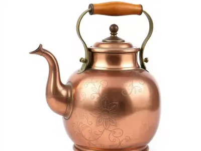Engraved Copper Kettle model pack Low-poly 3D model