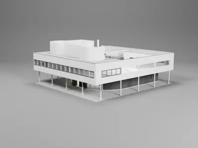 Villa Savoye Le Corbusier Low Poly Low-poly 3D model