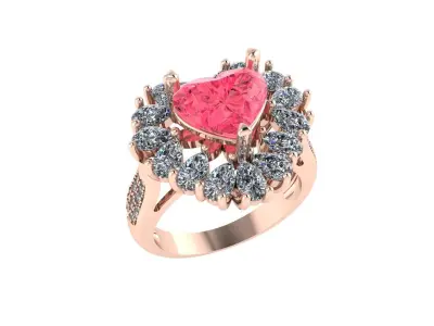 Women diamond ring 3d render 3D print model