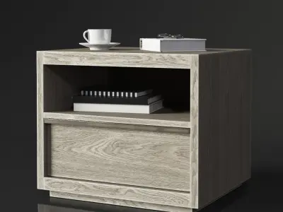 RH BEZIER 26in OPEN NIGHTSTAND 3D model