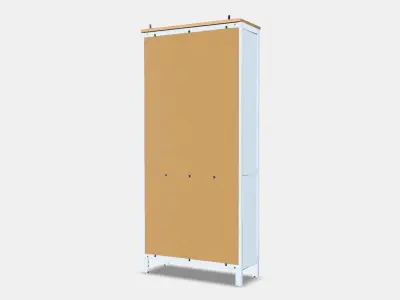 HEMNES Glassdoor cabinet with 3 drawers 1 Low-poly 3D model