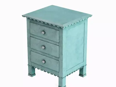 Old Wooden Dresser A 05 Low-poly 3D model