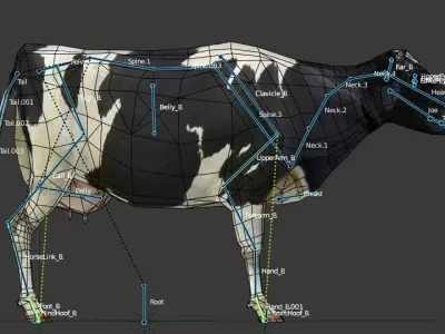 Cattle cow Low-poly 3D model