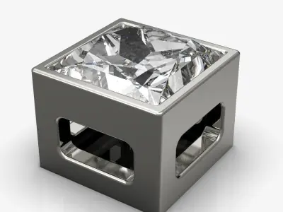Diamond pendantn square  3D print model