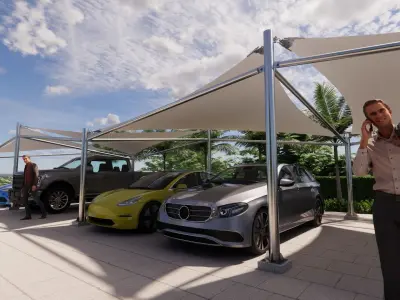 Tarpaulin Roof 1 3D model