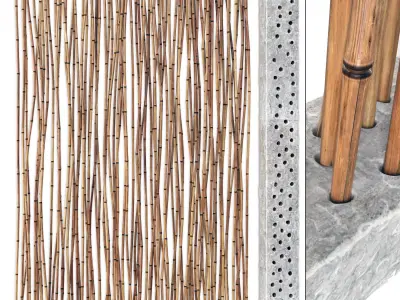 Bamboo low decor n5 3D model