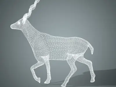 Antelope 3D with animation 3D model