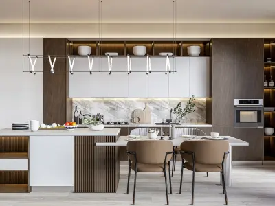 Kitchen fully parametric  Resizable manufacturable  0012 3D model