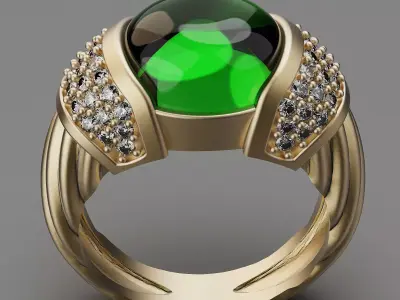 Lux ring silver gold sterling printable jewelry 3D model 3D print model 8