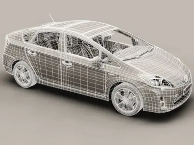 Toyota Prius 2010 low res interior 3D model