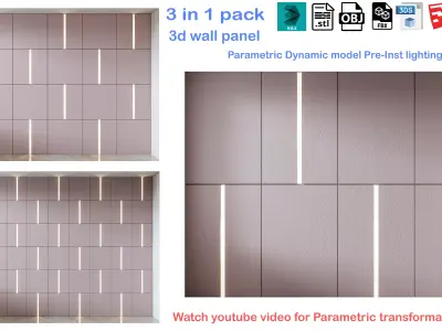 Decorative Wall Panel 3D wall  panel 3d panel Free 3D model