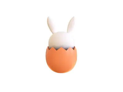 Easter Rabbit Eggs 02 Low-poly 3D model