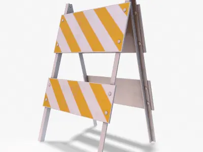 Roadworks Barricade Dirt PBR 3D Low-poly 3D model