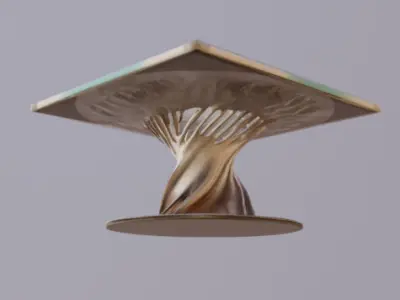 Elegant Nature Inspired Square Table 3D Mode 3D model