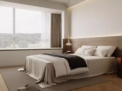 Minimalist Wabi-Sabi Bedroom 3D model