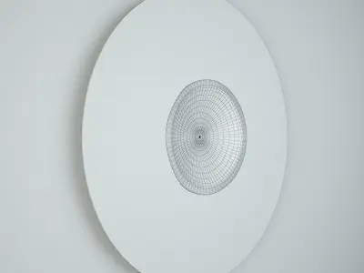 Teak Wood Plate Mirror 3D model